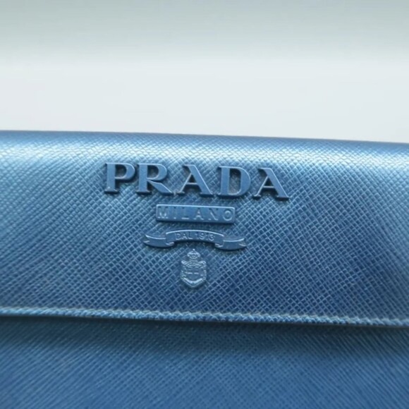 100% Authentic Prada Blue Leather Shoulder Bag 613-07524 - Picture 8 of 12